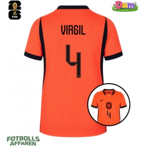 Nederländerna Virgil van Dijk #4 Hemmatröja Kvinnor VM 2026 Kortärmad